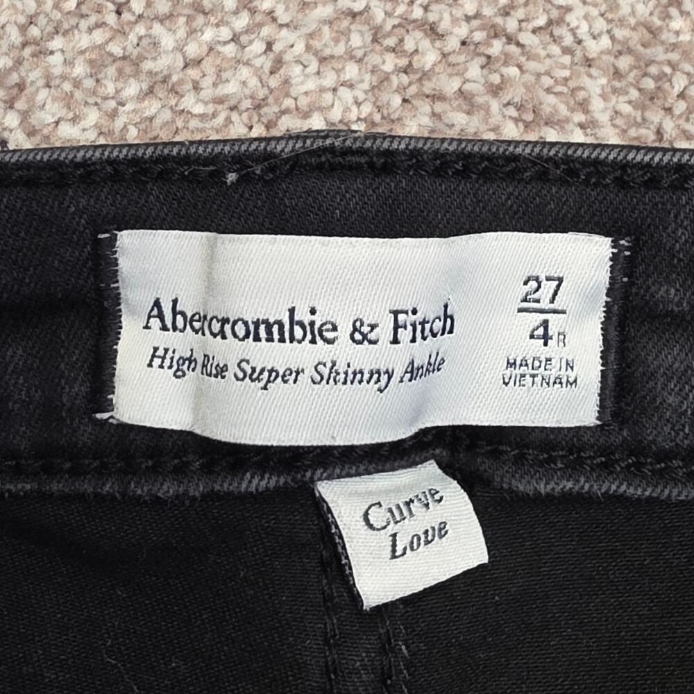 Abercrombie & Fitch Curve Love High Rise Super Skinny Ankle Jeans Size 27/4R - Picture 3 of 14